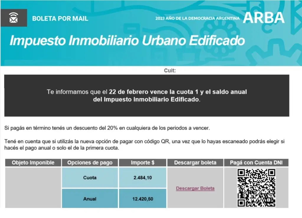 arba impuesto inmobiliario cuotas vencidas - Cómo pagar el Impuesto Inmobiliario ARBA vencido