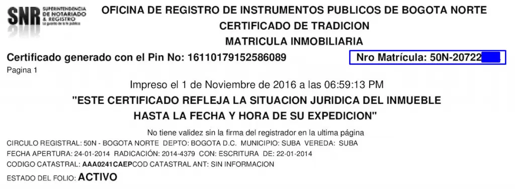 Cómo saber la conformación de la matrícula de un inmueble - Cómo se lee un folio de matrícula inmobiliaria como saber conforma la matricula de un inmueble - Cómo se lee un folio de matrícula inmobiliaria