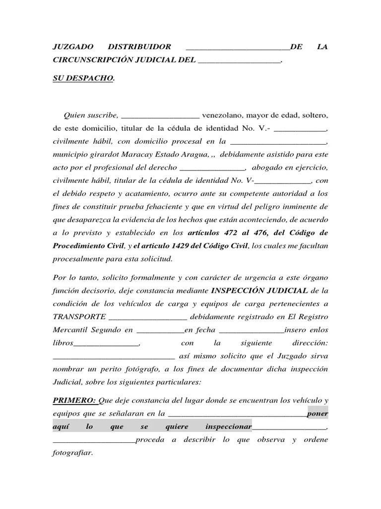 acta de inspeccion judicial de un inmueble - Cuál es la finalidad de la inspección judicial