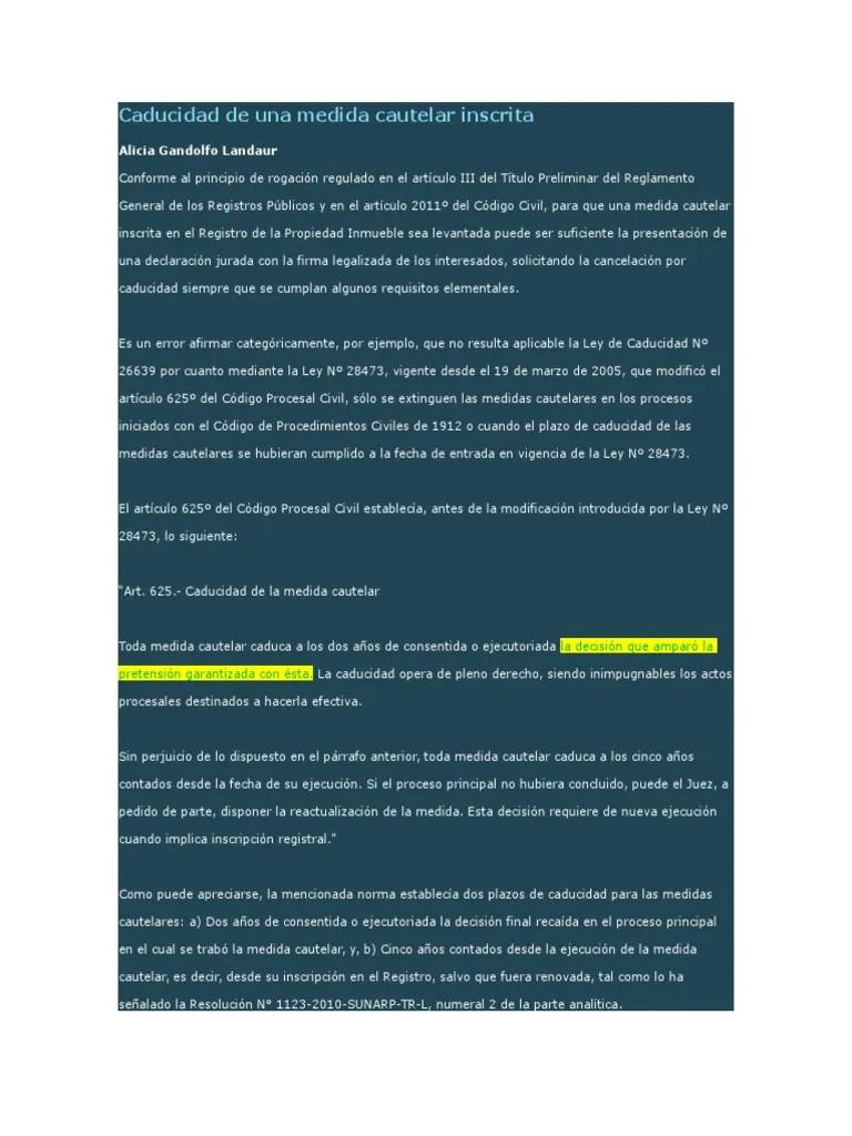 a los cuantos años caducan las cautelares sobre un inmueble - Cuándo vence una medida cautelar