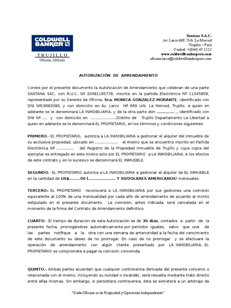 contratos de alquiler autorizacion inmobiliaria - Cuánto cobra la inmobiliaria por administrar alquiler