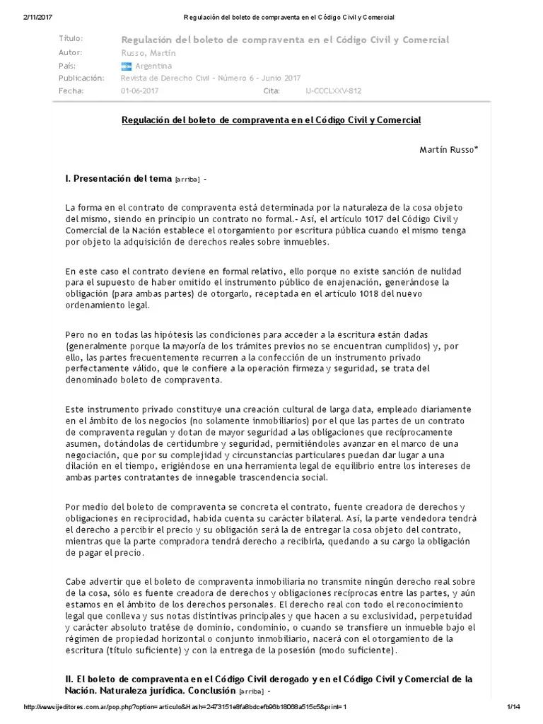 compra venta inmueble codigo civil y comercial de la nacion - Qué dice el artículo 1221 del Código Civil y Comercial de la Nación