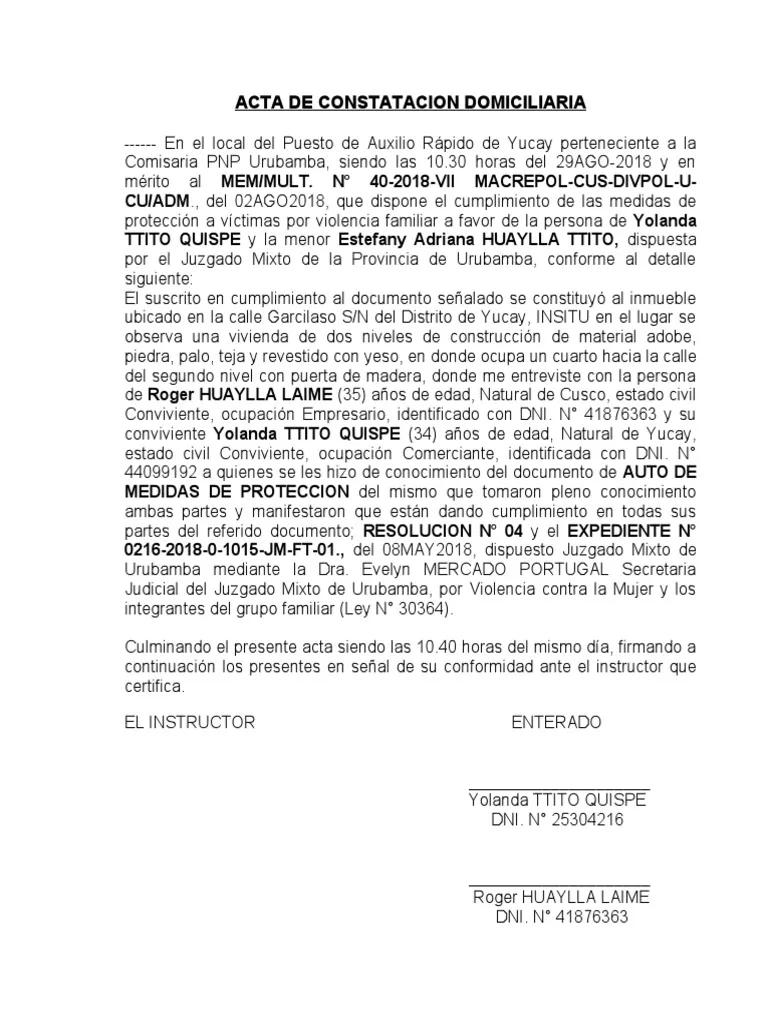 acta de constatacion judicial de un inmueble entre rios - Qué es un acta de constatación municipal