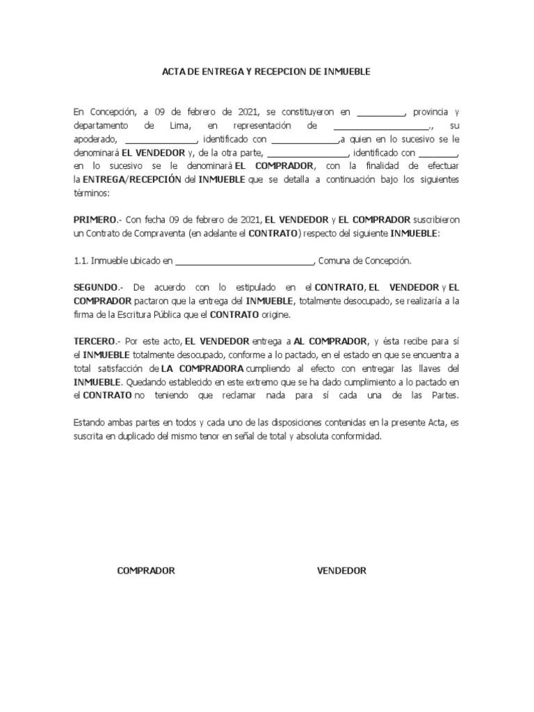 Acta de Entrega Recepción de Bienes Inmuebles: Guía Completa - Qué es un acta de recepción de bienes acta de entrega recepcion de bienes inmuebles - Qué es un acta de recepción de bienes